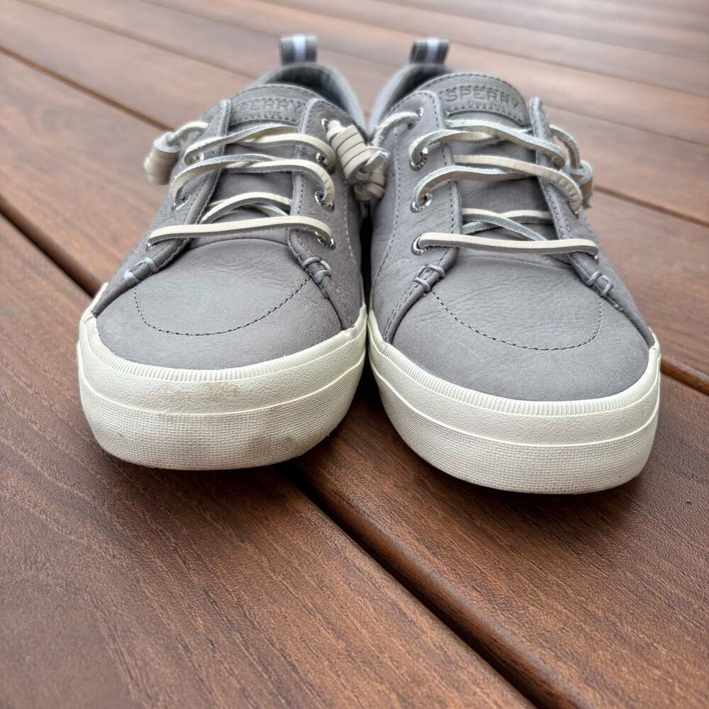 Sperry Crest Vibe Washable Leather Grey Low Top Sneakers Size 9 - Picture 5 of 7